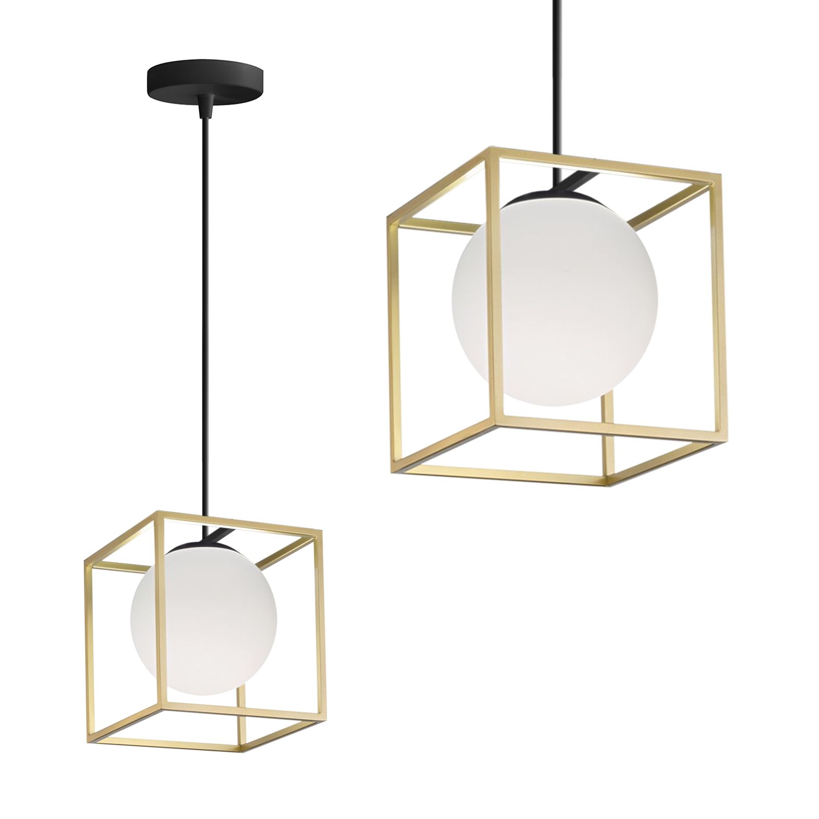 TOOLIGHT hängande taklampa APP1165-1CP Guld/Vit 13x13x13cm