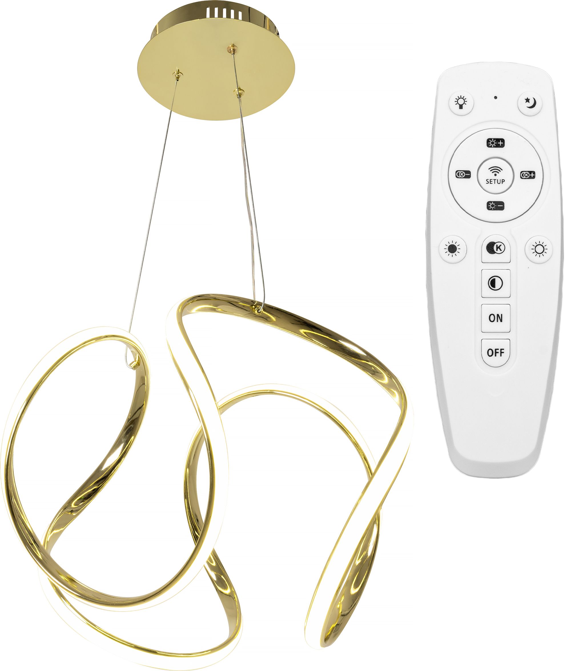 TOOLIGHT hängande taklampa APP386-CP LED Guld 33,5x44,5x90cm