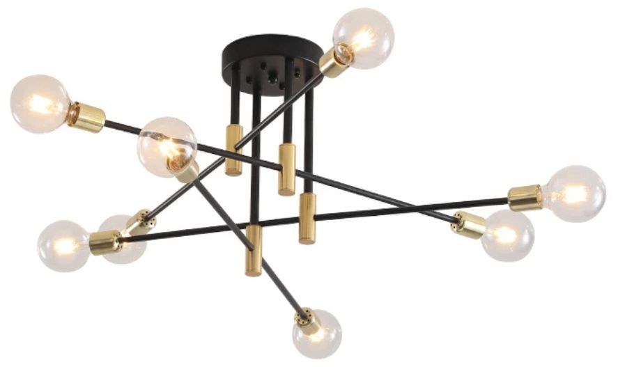 TOOLIGHT hängande taklampa APP733-8C Svart/Guld 70x70x37cm