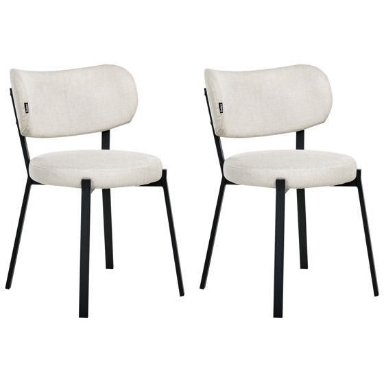 Set med 2 matstolar BRONTE Ljusbeige