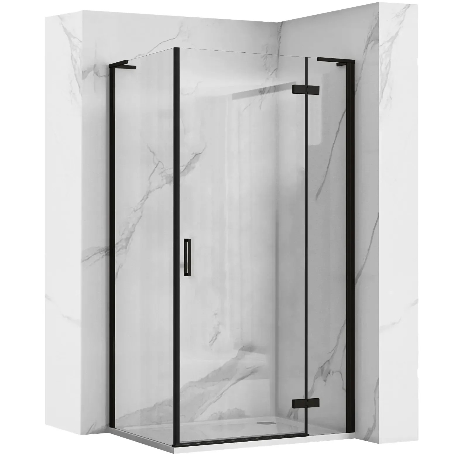 REA Duschkabin HUGO 90x90 Svart, 90x90x200,5cm