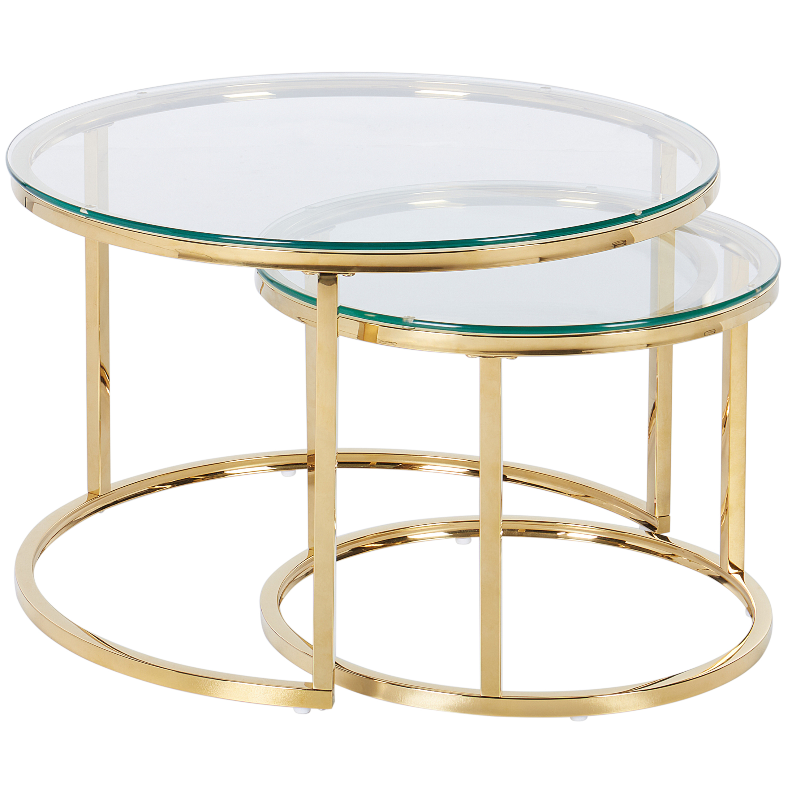 Set med 2 soffbord GRANGE Härdat glas Guld