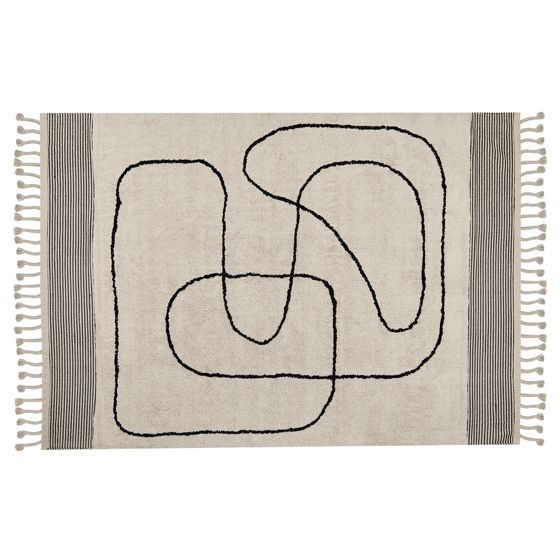 Matta DOKUZ Beige 140 x 200 cm Bomull