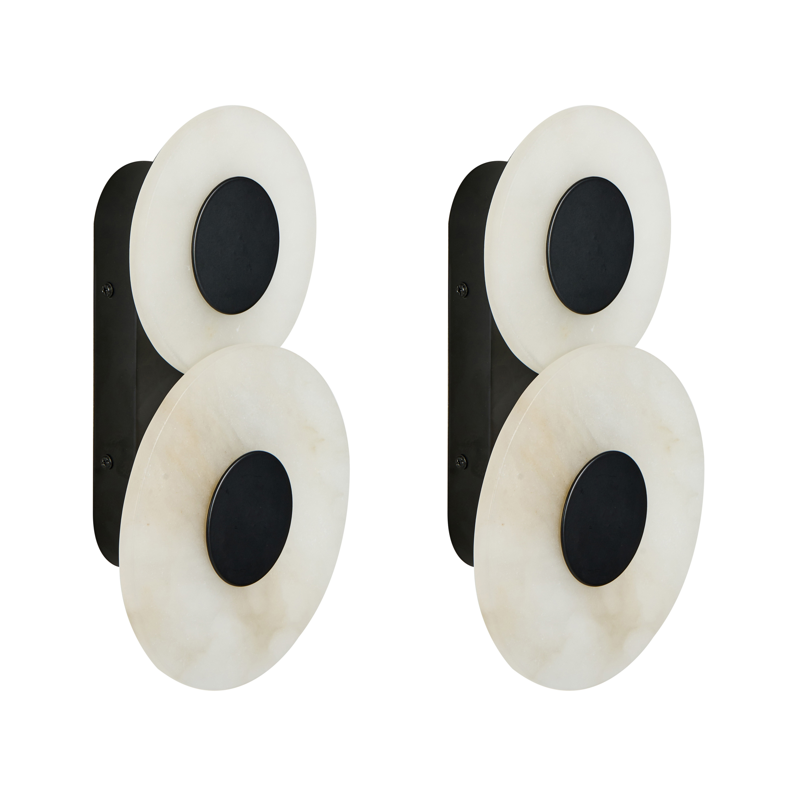 Set med 2 vägglampor YTHAN LED Marmor Vit