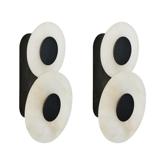 Set med 2 vägglampor YTHAN LED Marmor Vit