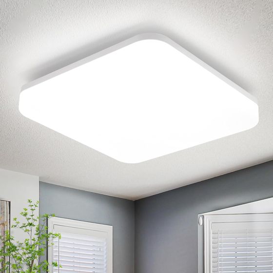 NETTLIFE LED - taklampa, 22 cm, fyrkantig, badrumslampa, IP54, 18 W, vit, 5000 K