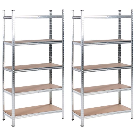Set med 2 garagehyllor XITTA 90 cm 180 cm Metall Silver