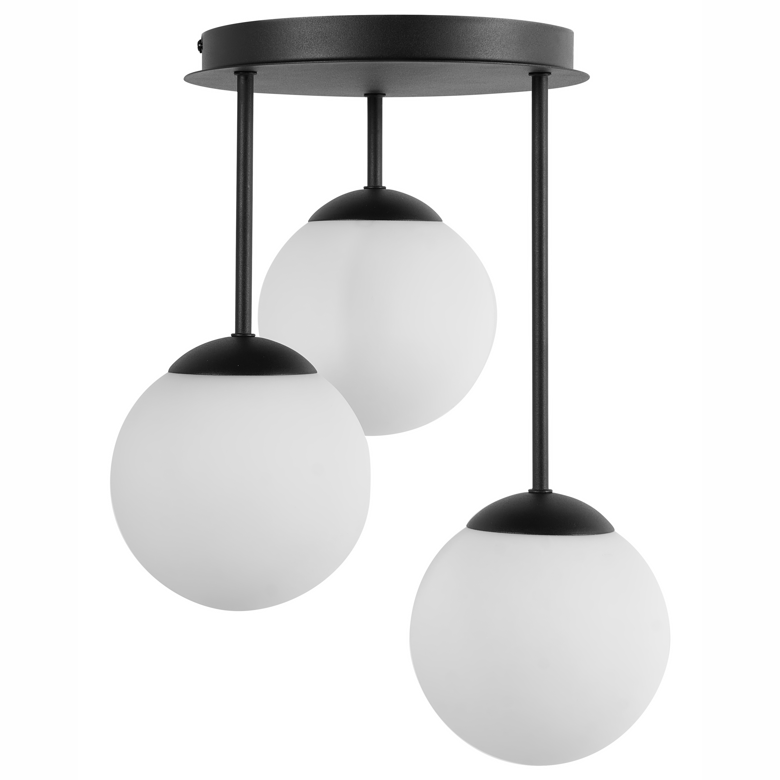 Pendellampa med 3 lampor RIANA Glas Svart