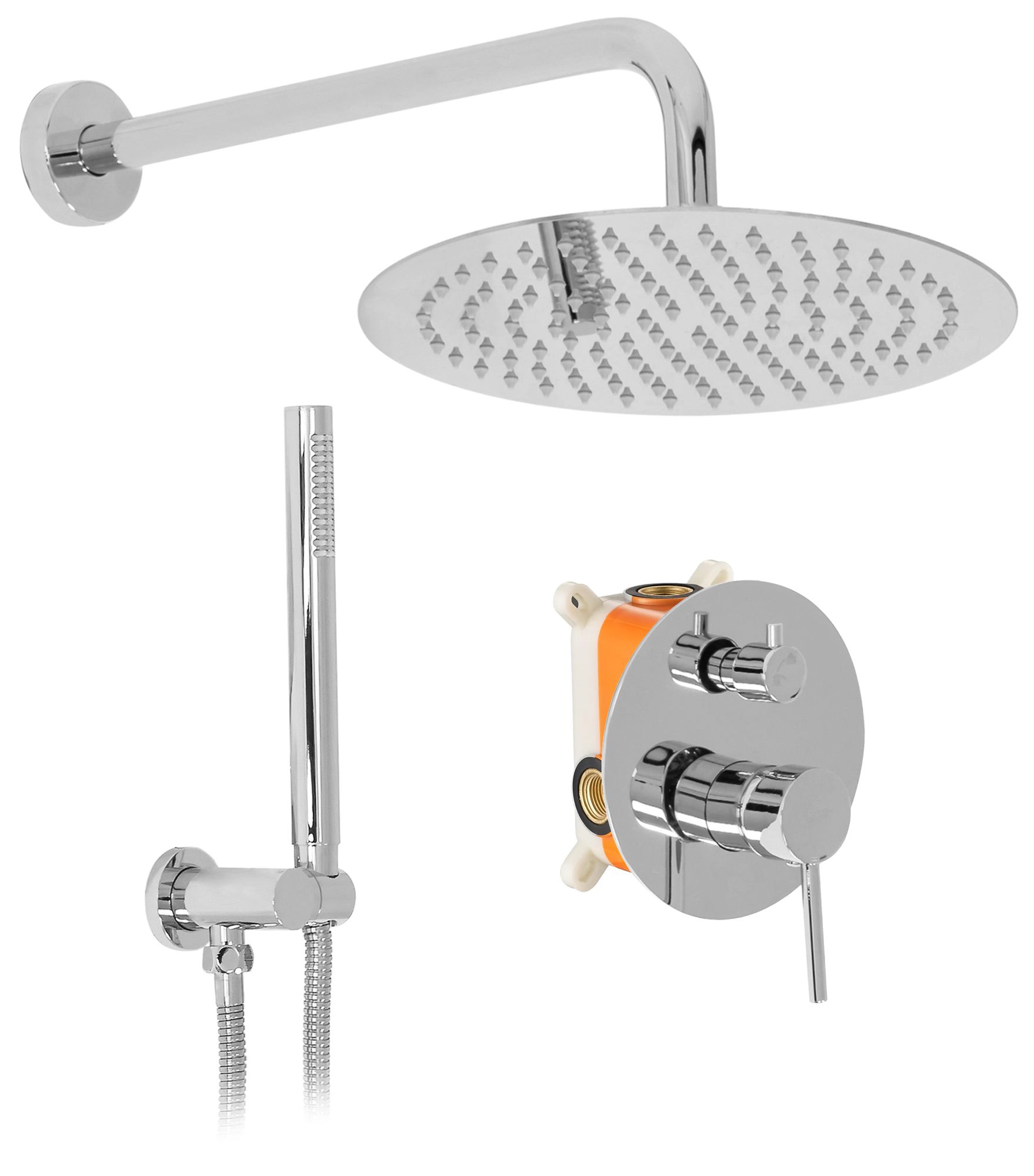 REA Inbyggt Duschset LUNGO Krom, 36x16x36,5cm