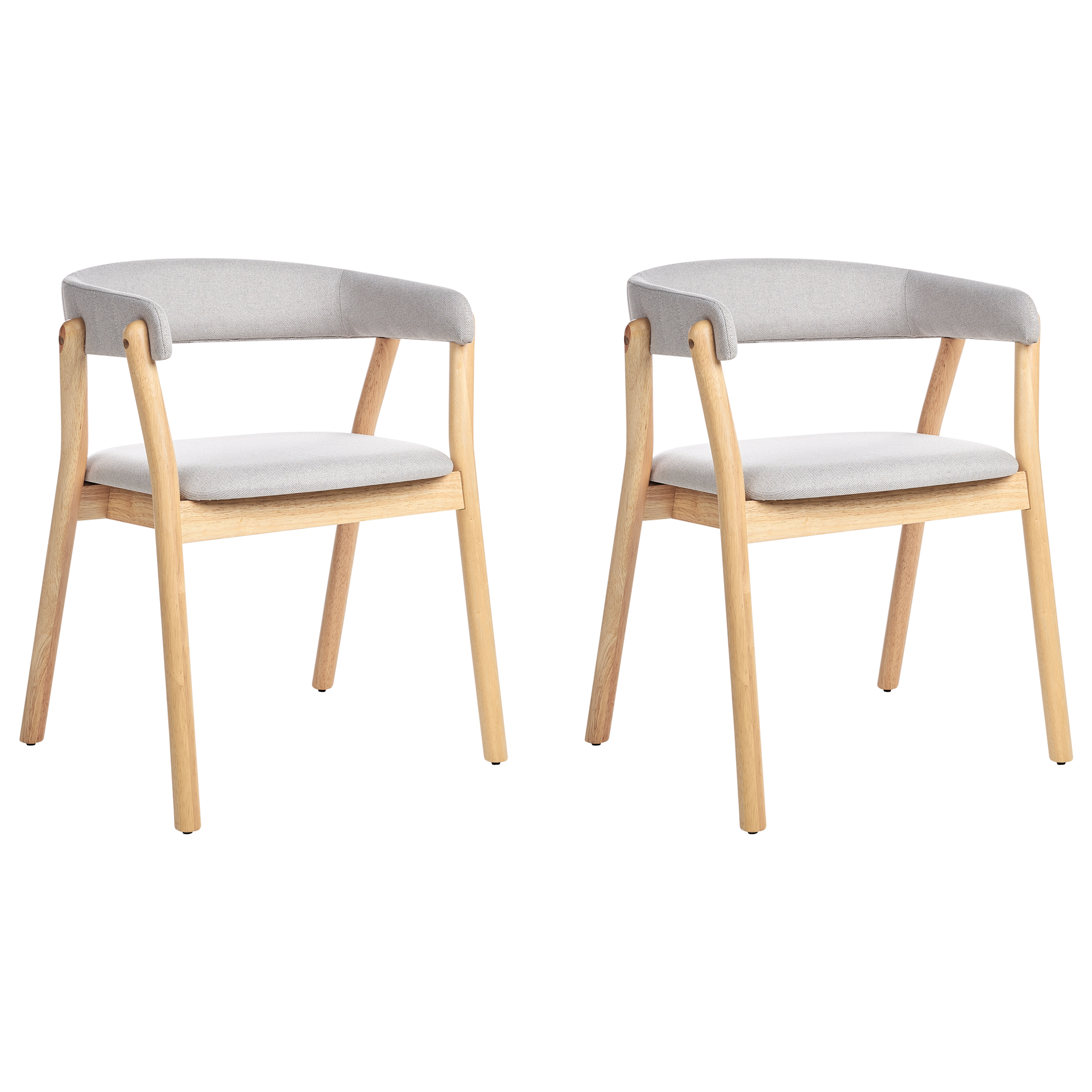 Set med 2 matstolar MYLO Ljusbrun/ Grå