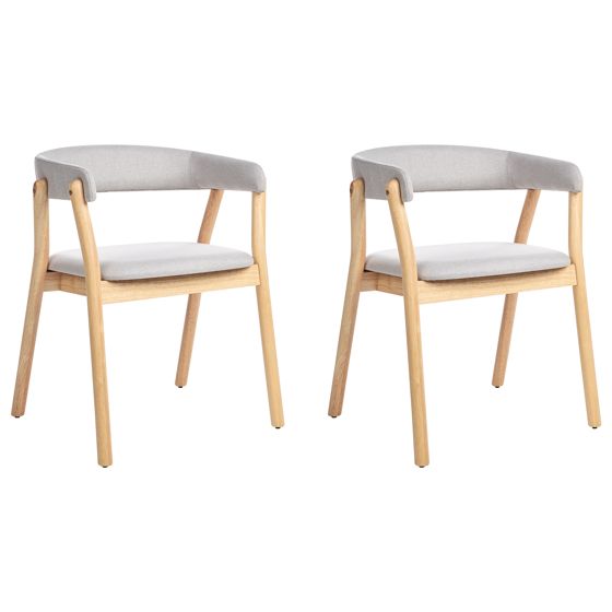 Set med 2 matstolar MYLO Ljusbrun/ Grå