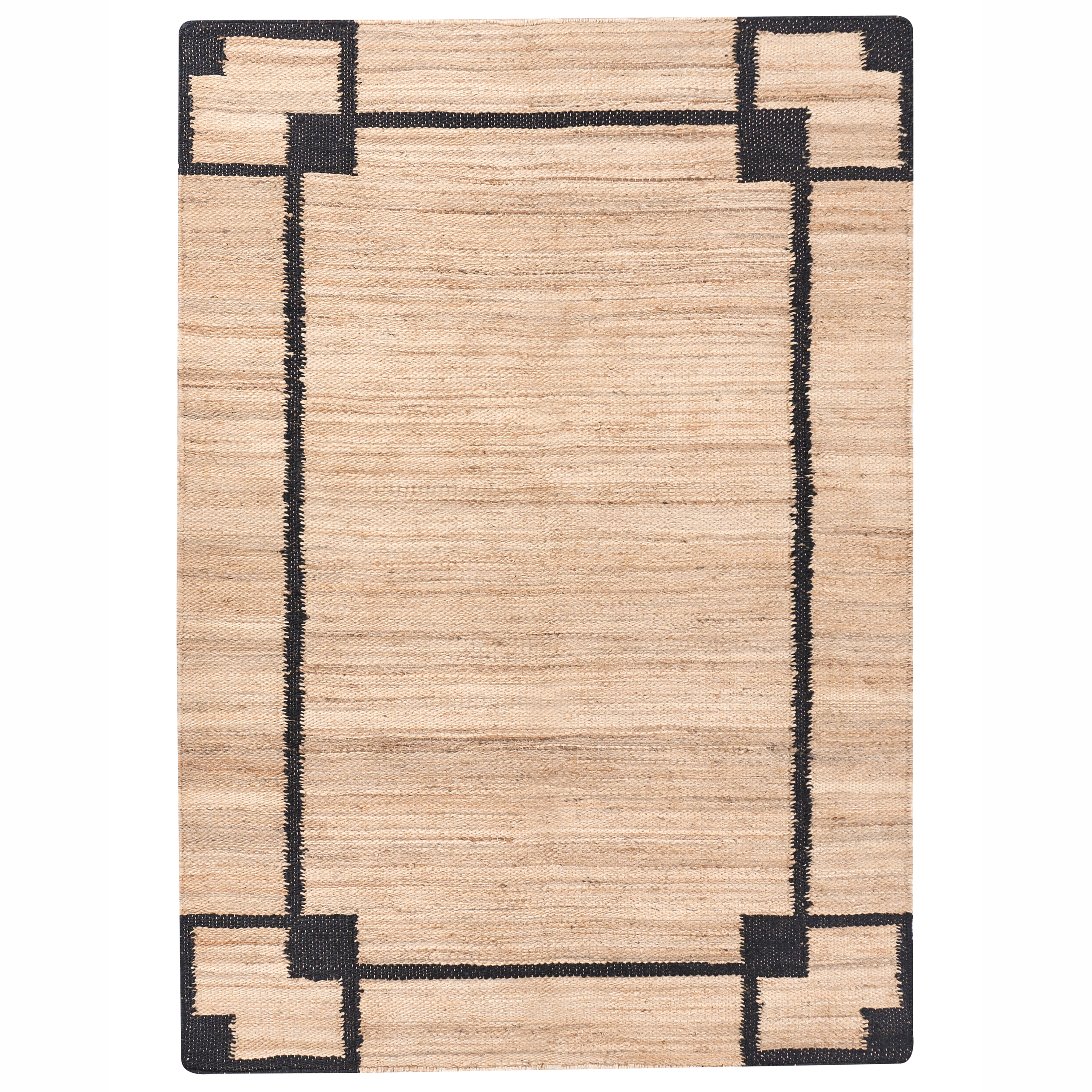 Matta GONDIA Svart/ Beige 160 x 230 cm Jute