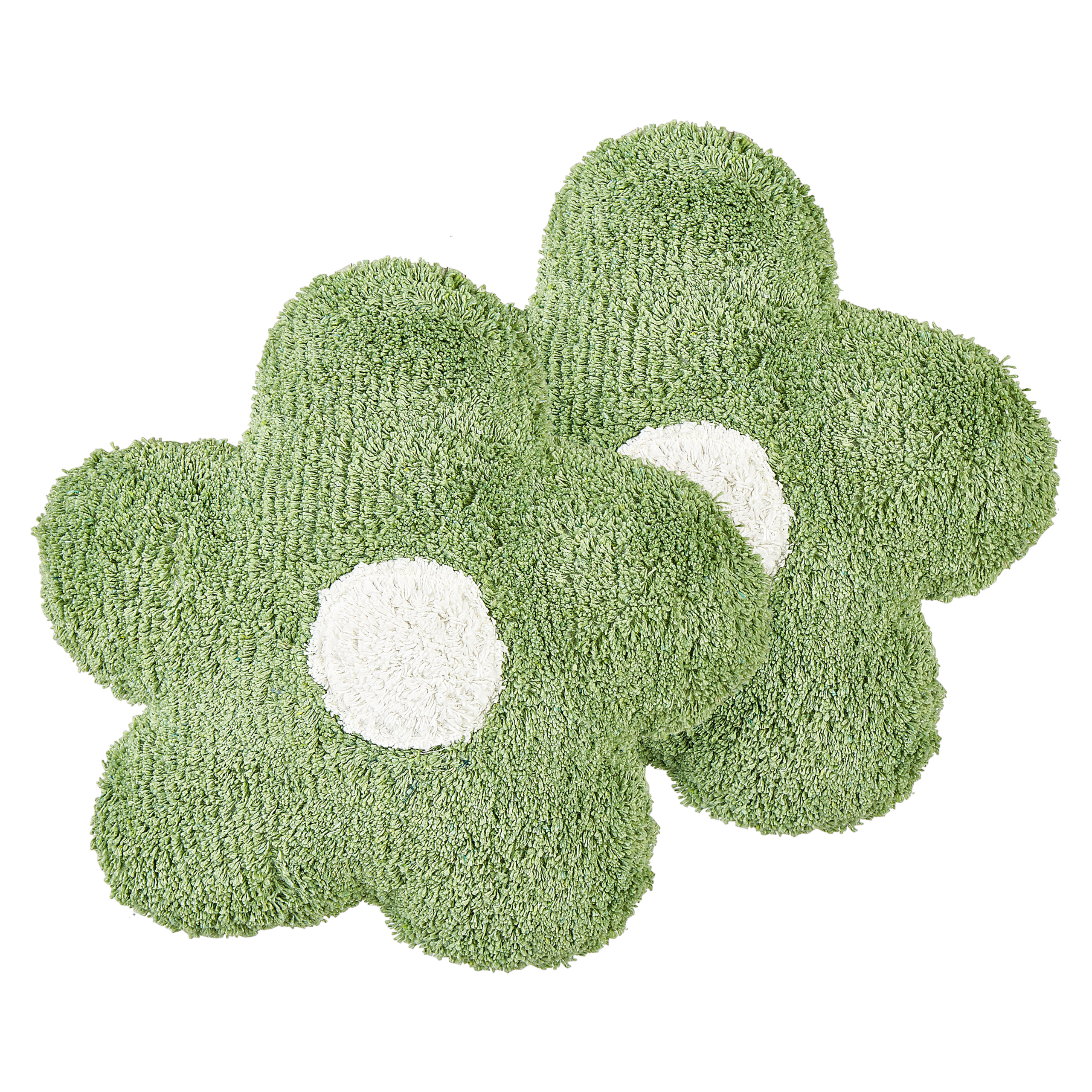 Set med 2 prydnadskuddar SORREL 30 x 30 cm Bomull Blomma Grön