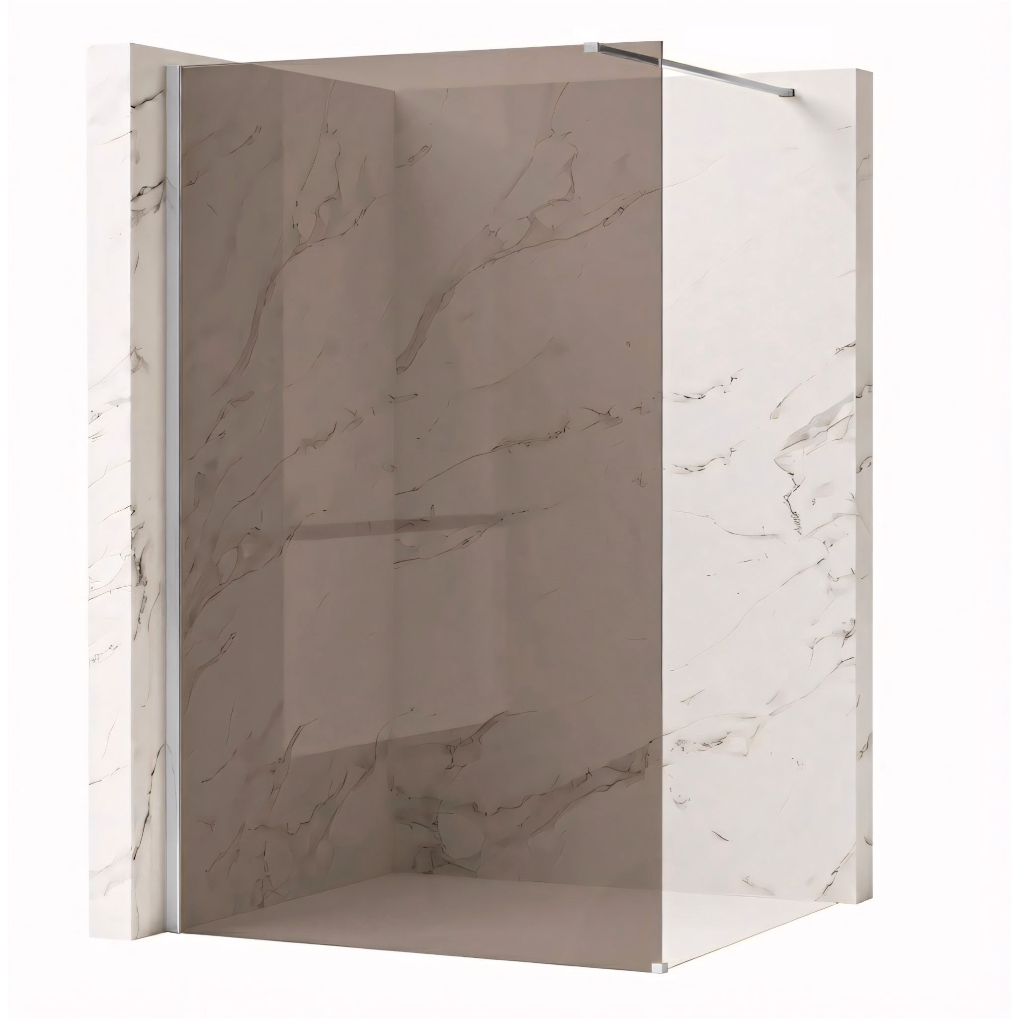 REA Duschvägg Flexi brown 90 Krom, 120x90x195cm