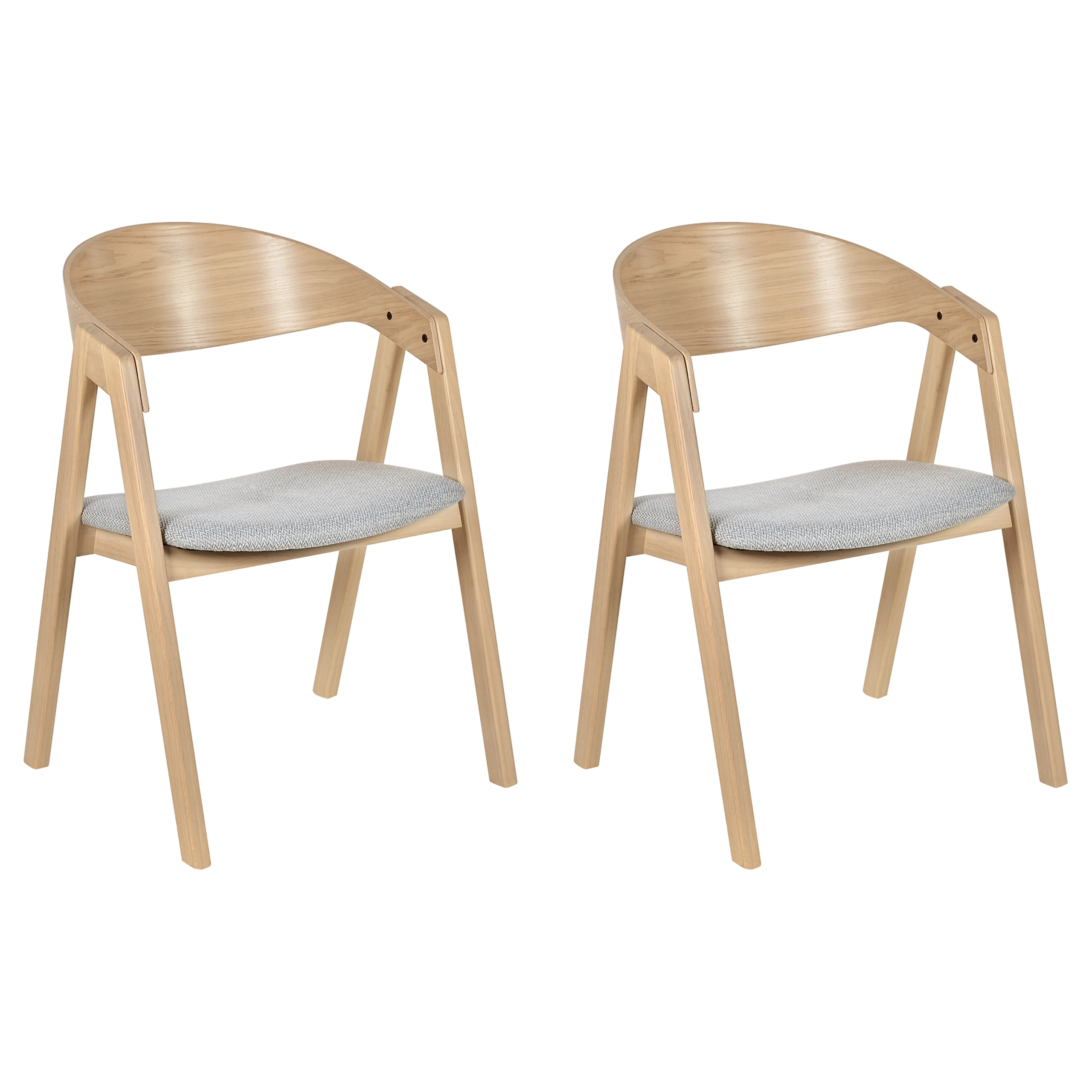 Set med 2 matstolar YUBA Trä Ljusgrå