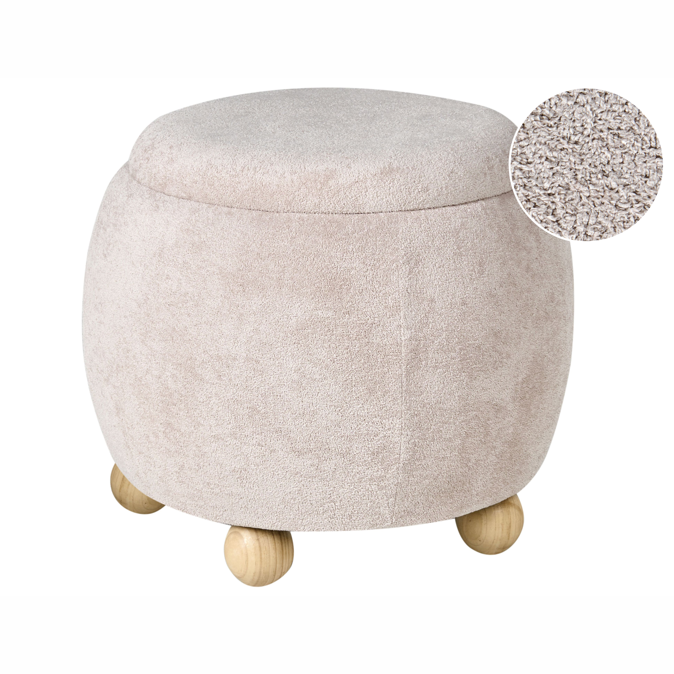 Förvaringspuff ANNABELLA Bouclé Ljusbeige