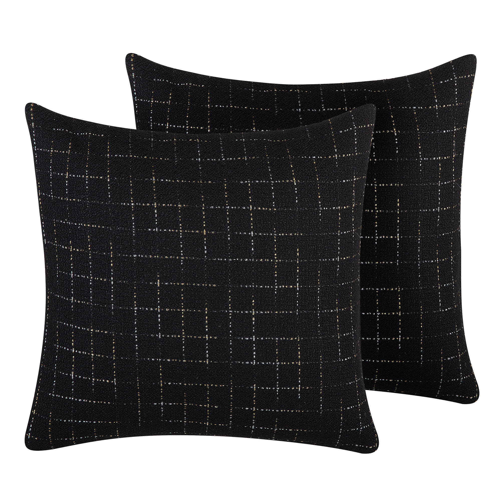 Set med 2 prydnadskuddar BELLFLOWER 45 x 45 cm Svart Geometriskt tryck