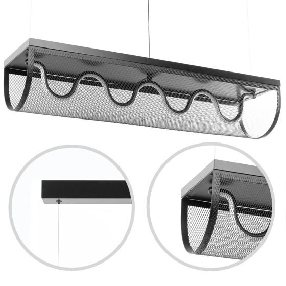 TOOLIGHT hängande taklampa APP1409-CP LED Svart 80x20x100cm