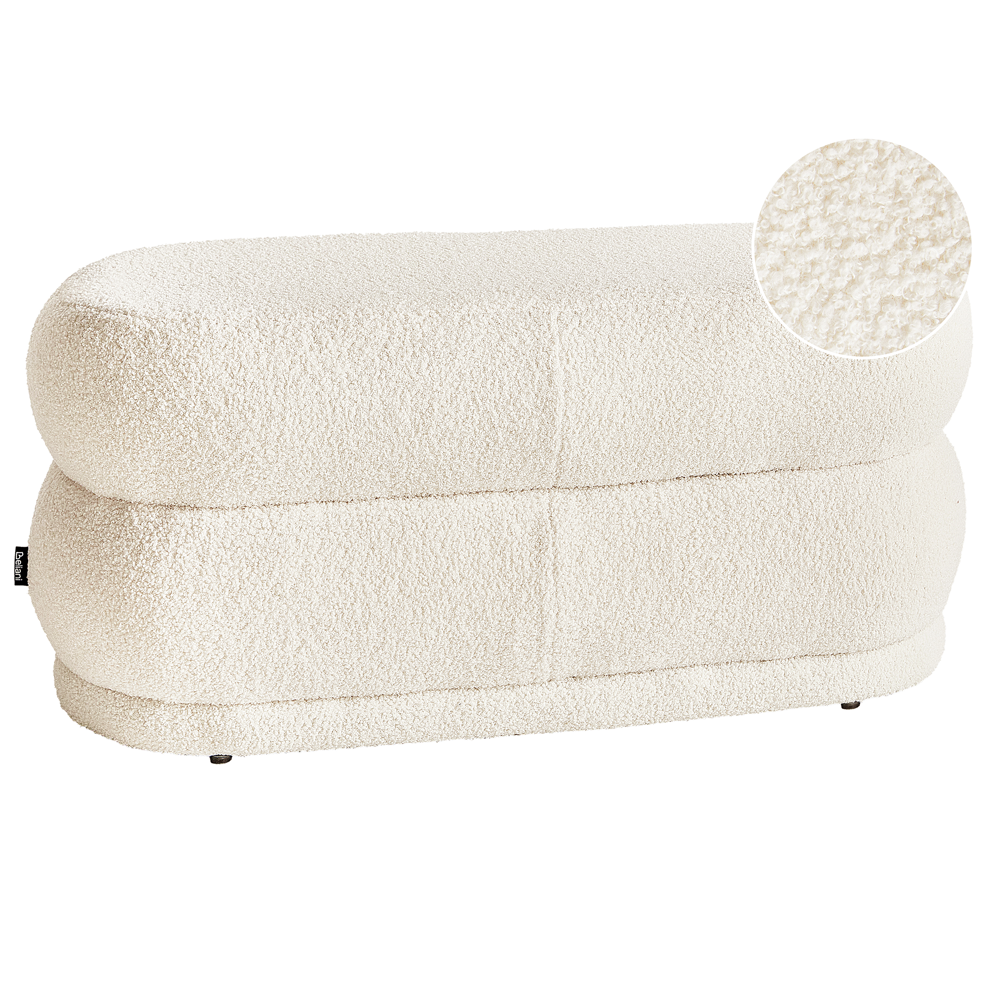 Klädd bänk ELLENDALE Bouclé Off-White