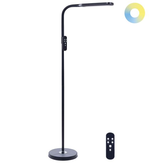 LED-golvlampa ARIES med fjärrkontroll med dimmer Metall Svart