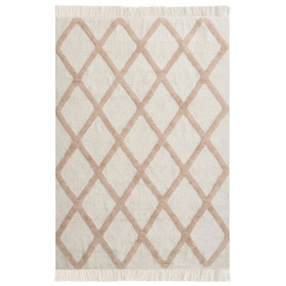 Barnmatta PUNSARI Ljusbeige 140 x 200 cm Bomull