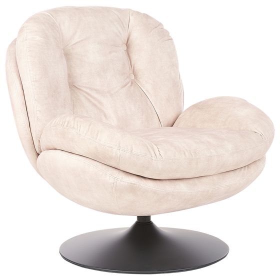Svängbar fåtölj NOLVIK Sammet Ljusbeige