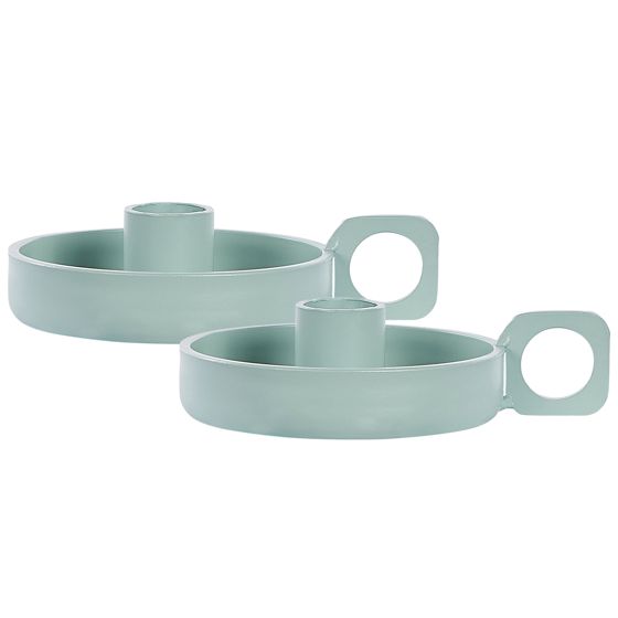 Set med 2 ljusstakar CHORIO 4 cm Metall Mintgrön
