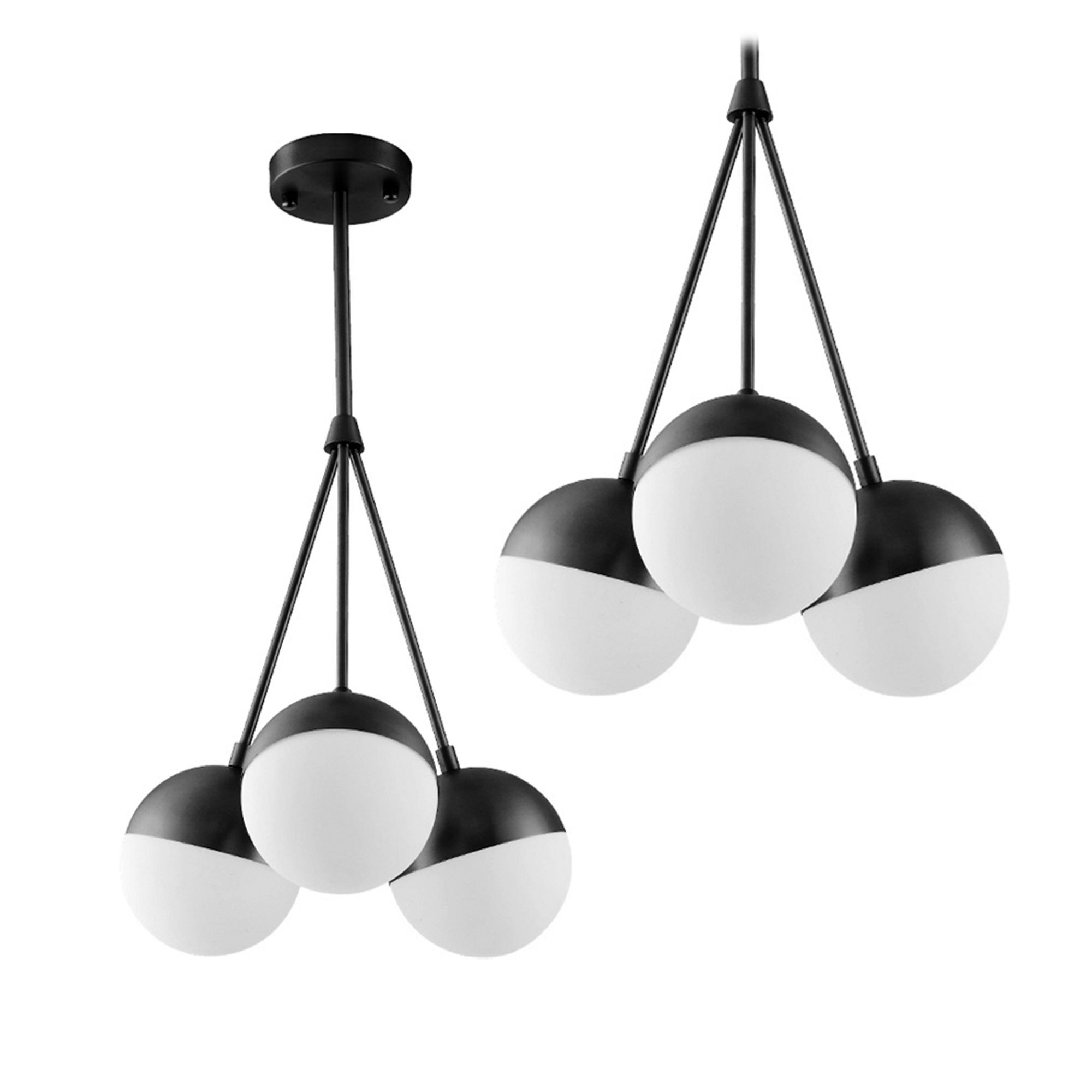 TOOLIGHT hängande taklampa APP687-3CP Svart 35x15x85cm