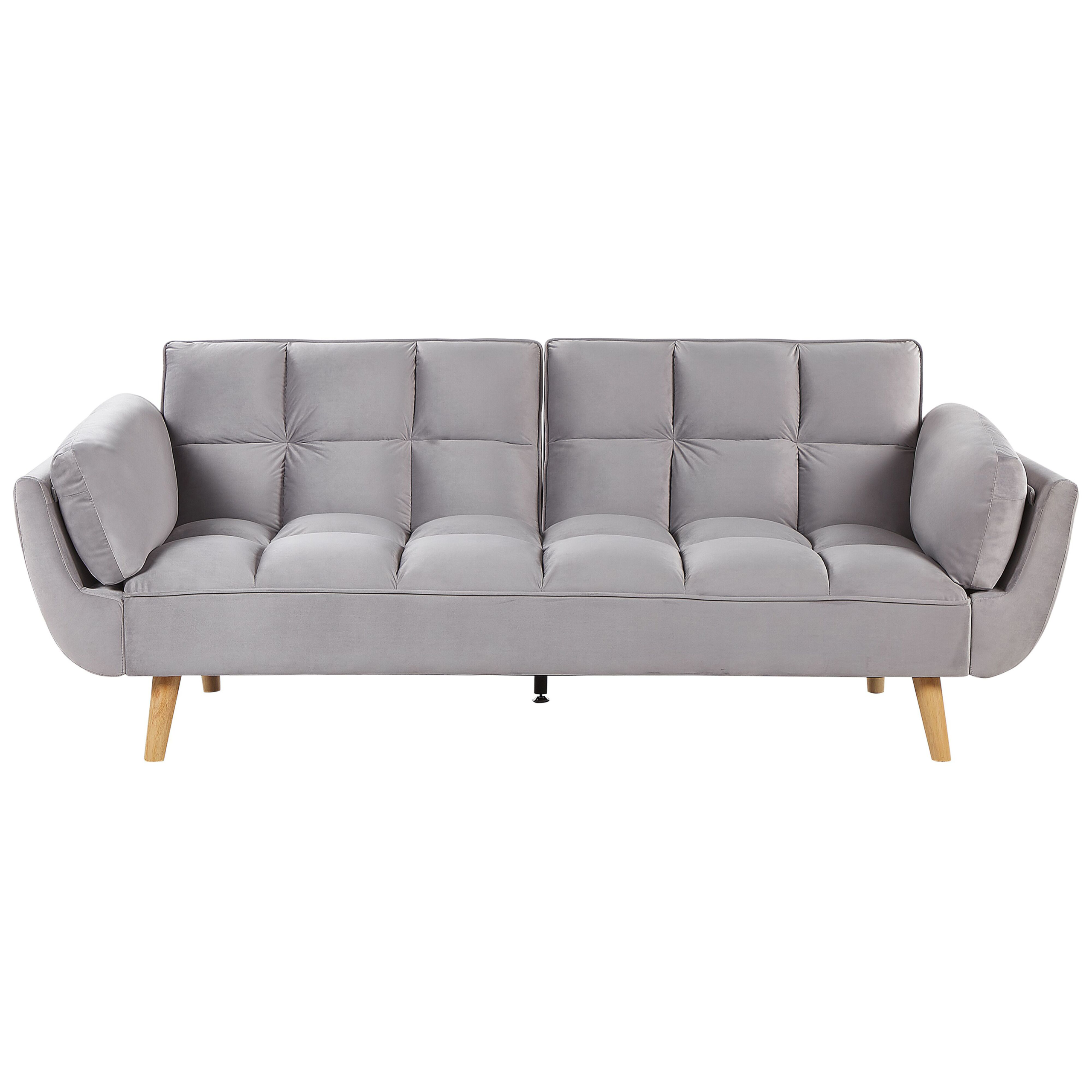 Bäddsoffa 3-sits ASBY Sammet Ljusgrå