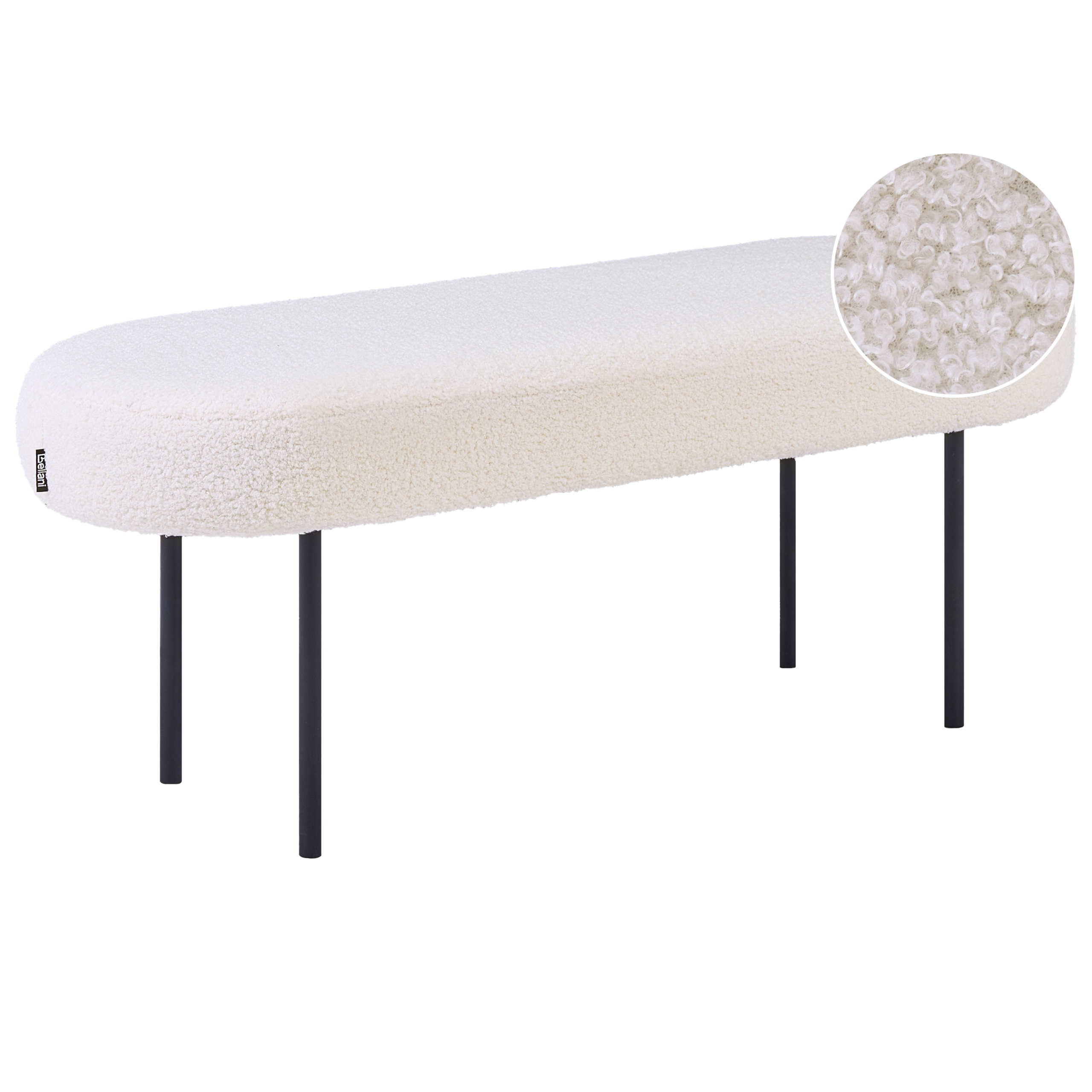 Klädd bänk WOLFEBORO Bouclé Off-White
