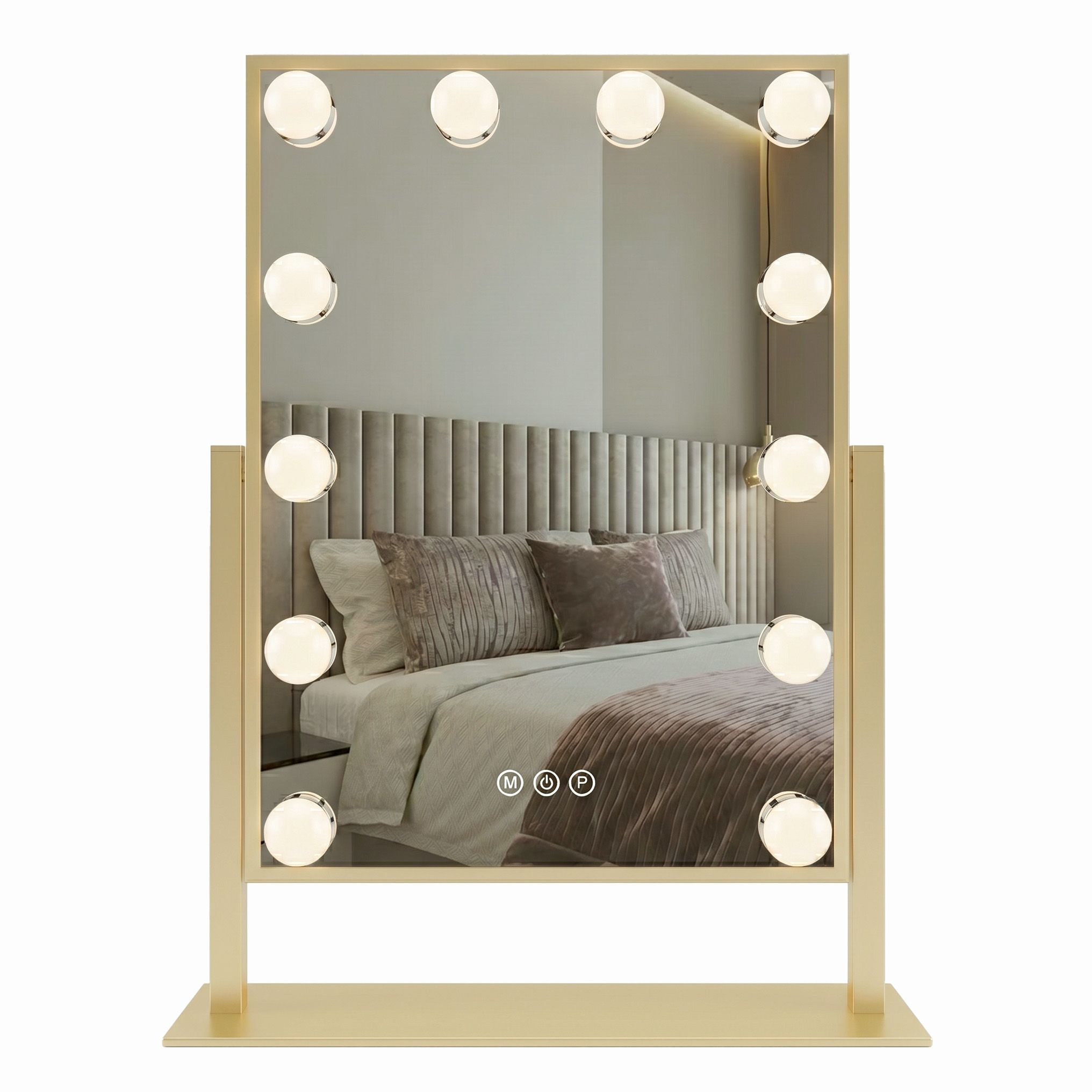 REA spegel Style 40x30 LED Guld 12x30x47,5cm