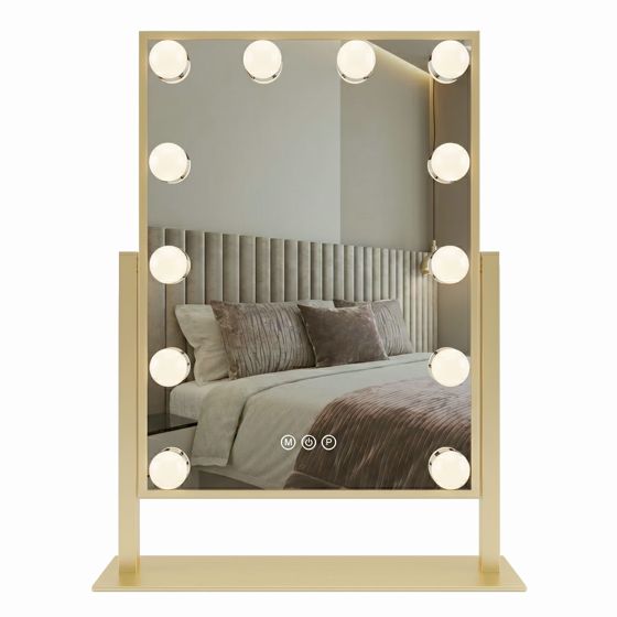 REA spegel Style 40x30 LED Guld 12x30x47,5cm