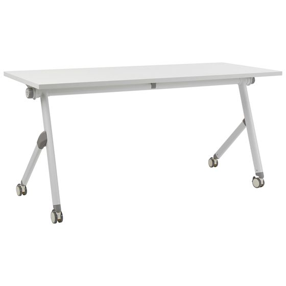 Hopfällbart skrivbord BENDI 160 cm 60 cm med hjul Vit