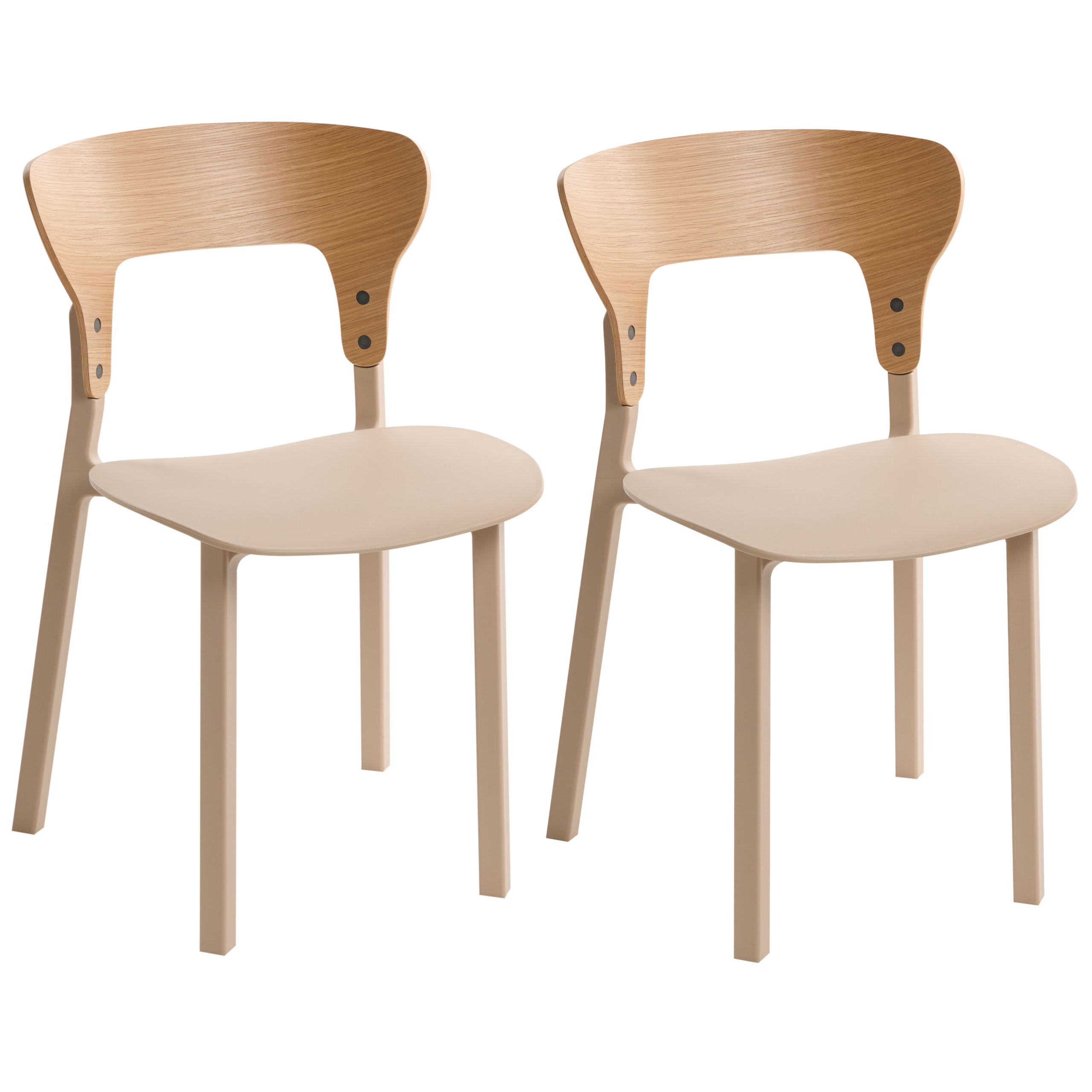Set med 2 matstolar WALDEN Ljusbeige