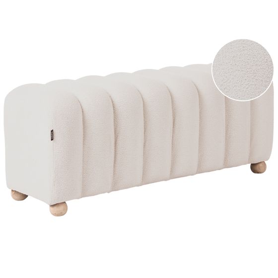 Klädd bänk IDYLLWILD Bouclé Off-White