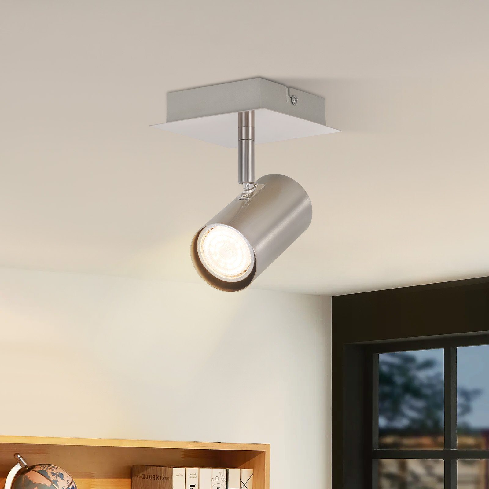 NETTLIFE Takspotlight 1 låga halllampa GU10 - LED-takspotlight nickel 330° Utan glödlampor