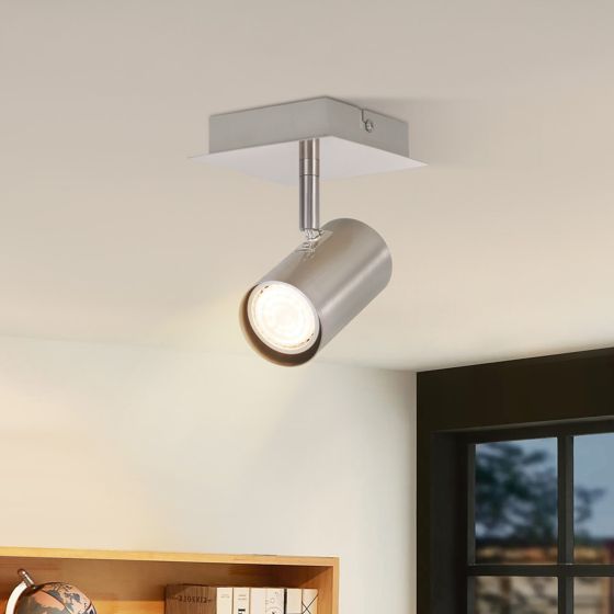 NETTLIFE Takspotlight 1 låga halllampa GU10 - LED-takspotlight nickel 330° Utan glödlampor