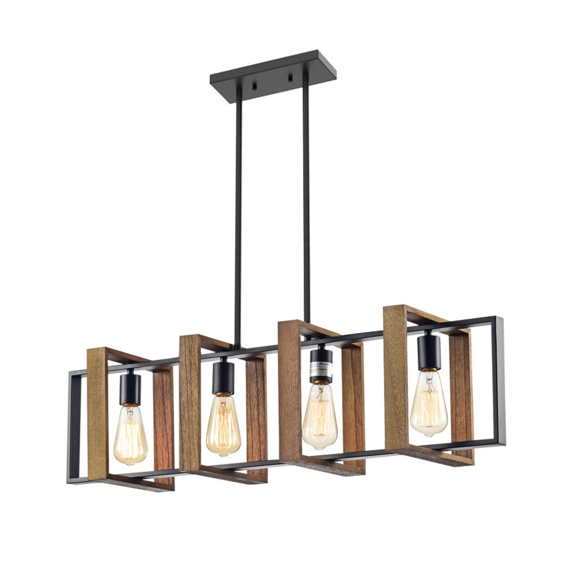TOOLIGHT hängande taklampa APP1583-4CP Svart/Brun 25x90x25cm