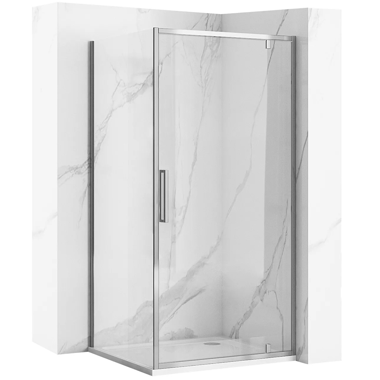 REA Hörnduschkabin RAPID SWING 100X80 Krom, 100x80x195cm