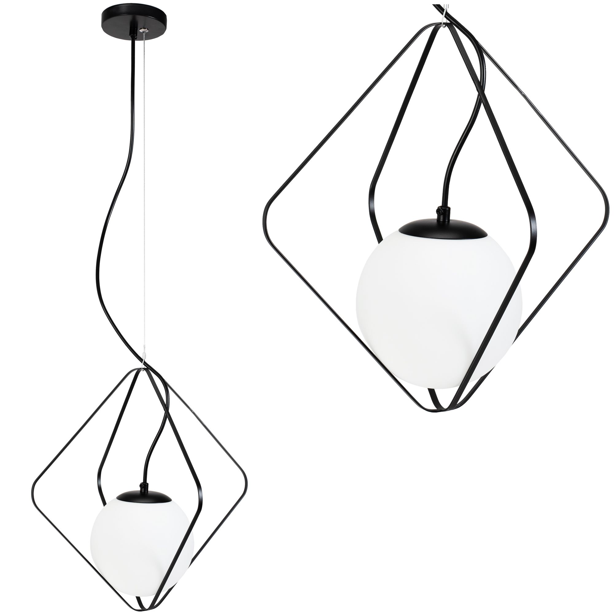 TOOLIGHT hängande taklampa APP1018-1CP Svart 34x34x34cm