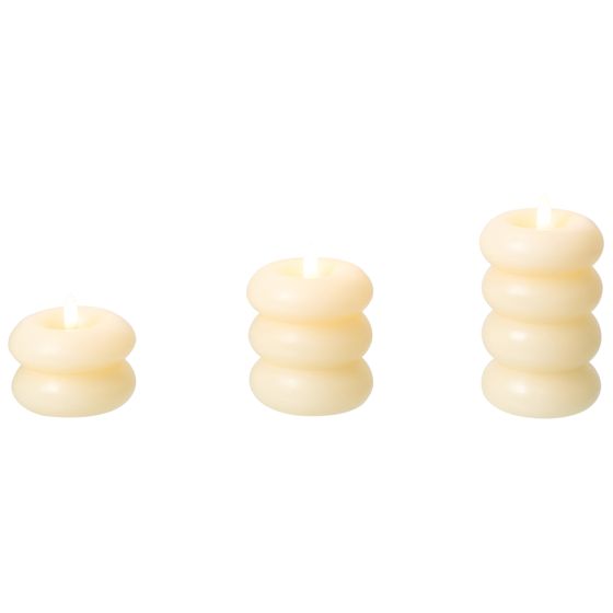 Set med 3 LED-ljus ETERNIS 5/8/11 cm Off-White