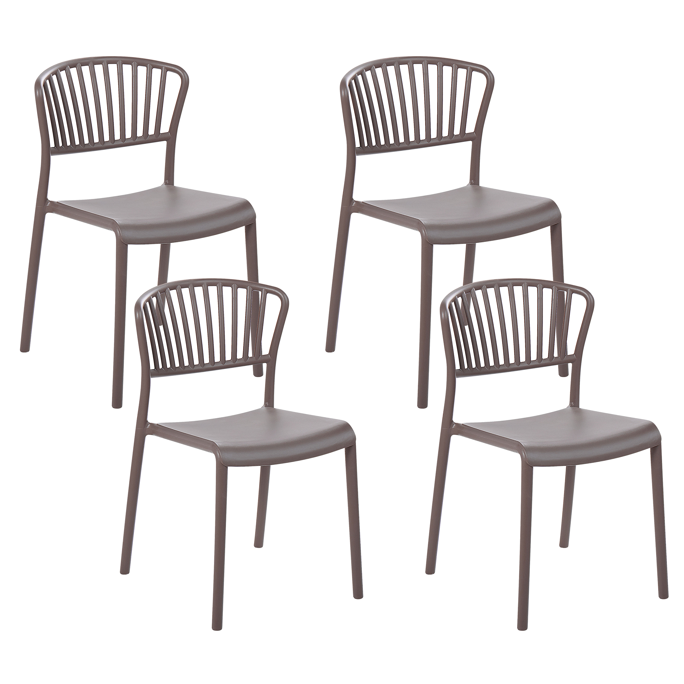 Set med 4 trädgårdsstolar GELA Taupe