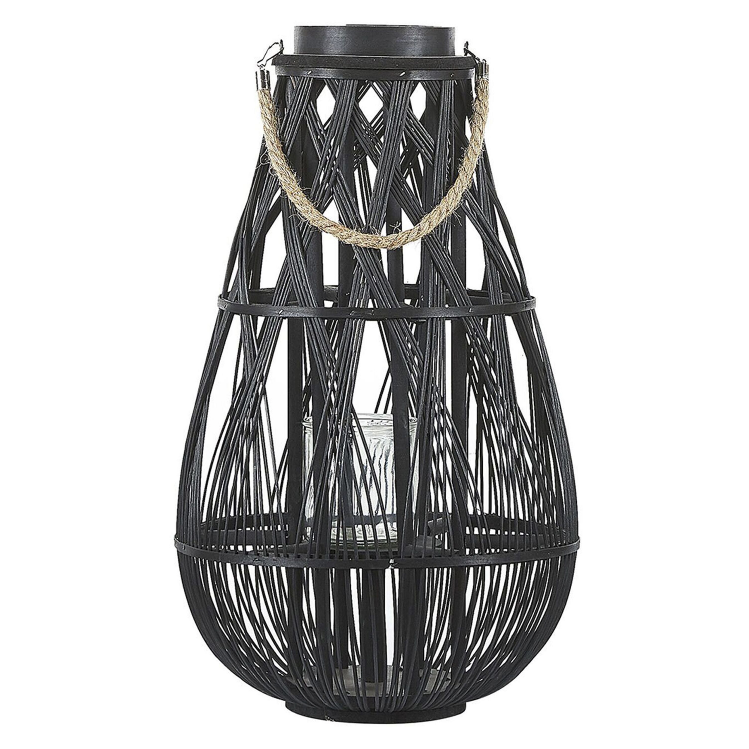 Lykta TONGA 56 cm Bambu Svart