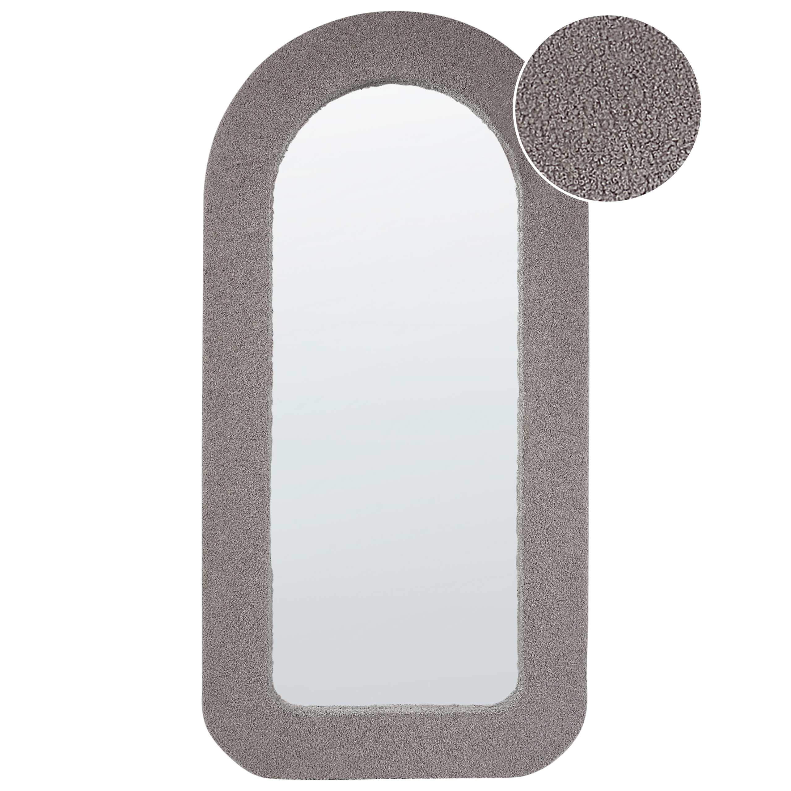 Väggspegel CERVON 60 cm 120 cm Bouclé Taupe