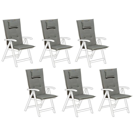 Set med 6 rygg-/sittdynor JAVA/AMANTEA 50 x 70 cm Grå