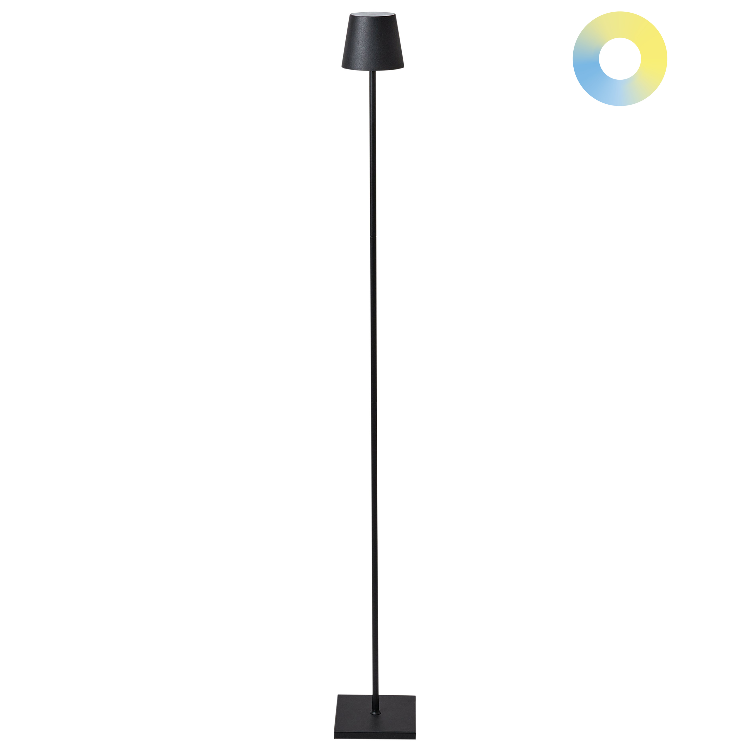 Trådlös LED-golvlampa GAVARRESA med dimmer Metall Svart
