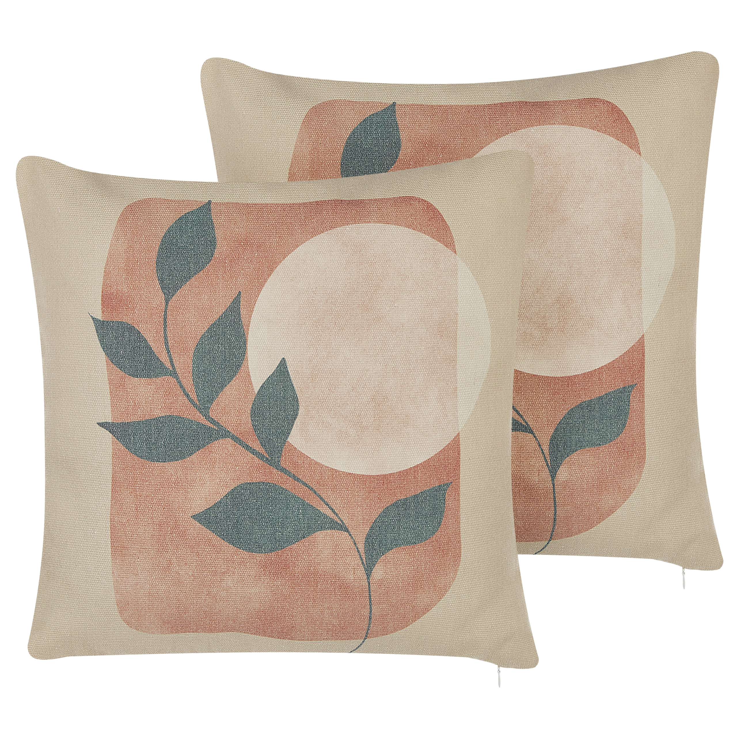Set med 2 prydnadskuddar CALLIOPSIS 45 x 45 cm Vit Abstrakt tryck