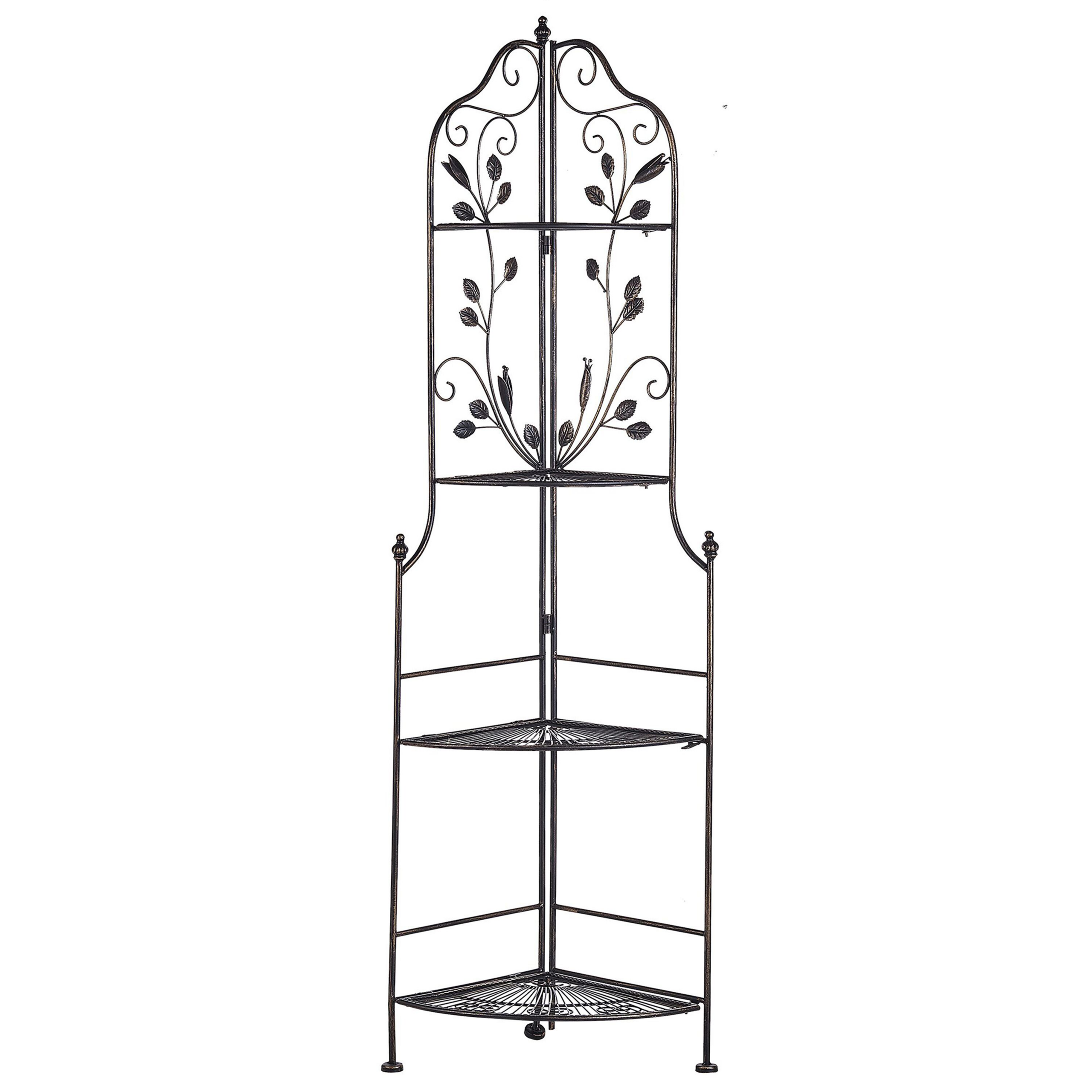 Hörnhyllplan SIDERNO 35 cm 158 cm Metall Svart