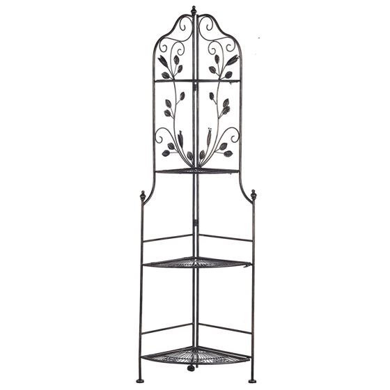 Hörnhyllplan SIDERNO 35 cm 158 cm Metall Svart
