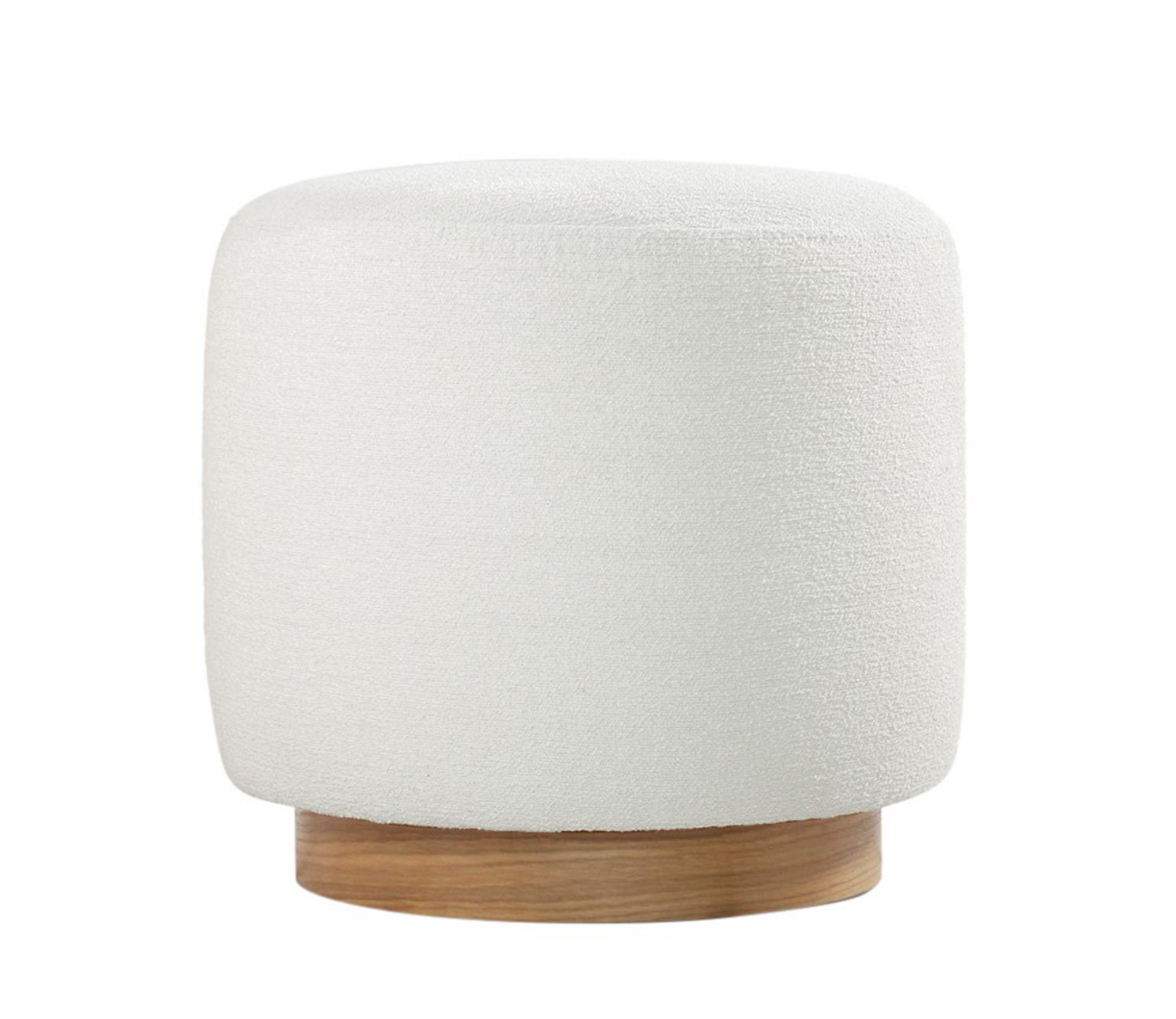 Norda Design Elegant puff med träben, höjd 42 cm, diameter 45 cm | 50% bomull, 50% linne, 6 cm ortopediskt skum